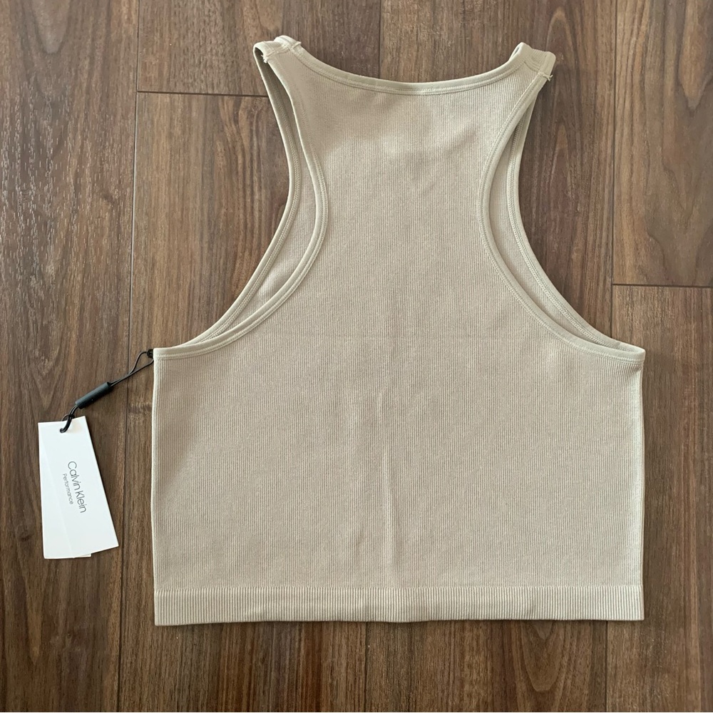 Calvin Klein Performance Womens Ribbed Crop Racerback Tank Top Size Large - Picture 5 of 9